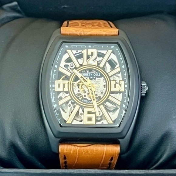 Kenneth Cole Skeleton Dial Designer Luxury Sport Men’s Watch - Picture 4 of 7